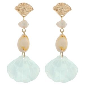 Pearl & Shell Linear Earrings